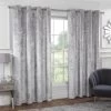 B&M Versailles Silver Crushed Velvet Fully Lined Curtains 46 X 72"