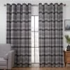 B&M Oakland Traditional Woven Grey Check Curtains 90 X 90"