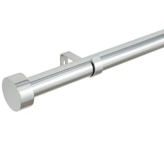 B&M Shiny Nickle Stud End Curtain Pole 120 - 220cm 1 B&M Shiny Nickle Stud End Curtain Pole 120 - 220cm