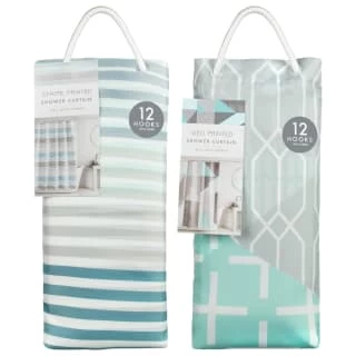 Blue Stripe Printed Shower Curtain 3 Blue Stripe Printed Shower Curtain - Image 3