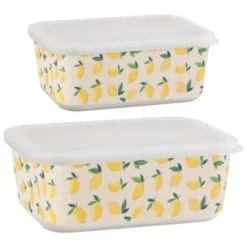 B&M Rectangular Tubs 2pk - Lemons -Hot Sale Household Items 392929 2pk reuse and repurpose rectangle tubs lemon 3