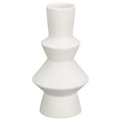 B&M Small Shaped Vase - White