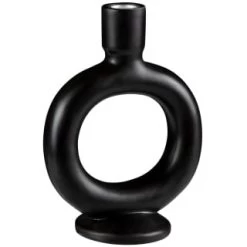 B&M Round Candle Holder - Black