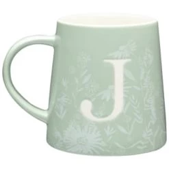 B&M Floral Alphabet Mug (Assorted) -Hot Sale Household Items 394397 floral alphabet mug green j