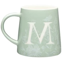 B&M Floral Alphabet Mug (Assorted) -Hot Sale Household Items 394397 floral alphabet mug green m