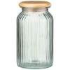 B&M Large Ribbed Glass Jar With Wooden Lid