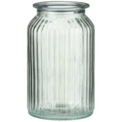 B&M Large Ribbed Glass Jar With Wooden Lid -Hot Sale Household Items 394426 ribbed glass jar with wooden lid large 3