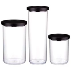 B&M Canister With Airtight Wooden Lid 750ml -Hot Sale Household Items 394622 394623 394624 1 7l canister with black lid group