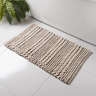 Retreat Knitted Bath Mat 50 X 80cm - Biscuit 1 Retreat Knitted Bath Mat 50 X 80cm - Biscuit