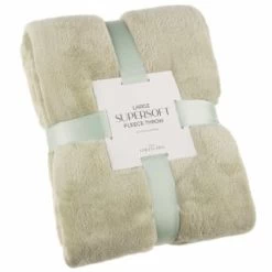 Large Sage Supersoft Fleece Throw