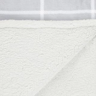 Winston Grey Check Sherpa Throw 4 Winston Grey Check Sherpa Throw - Image 4