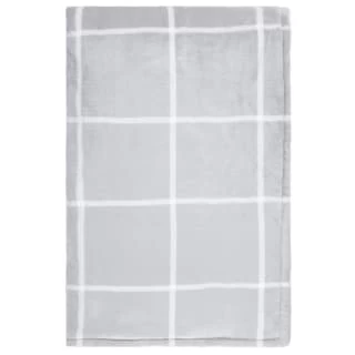Winston Grey Check Sherpa Throw 3 Winston Grey Check Sherpa Throw - Image 3
