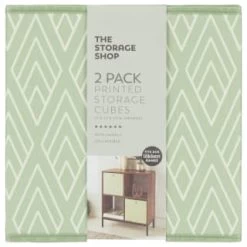 Lokken Printed Storage Cubes 2pk - Sage Diamond -Hot Sale Household Items 395843 2pk printed lokken storage cubes sage diamond 2
