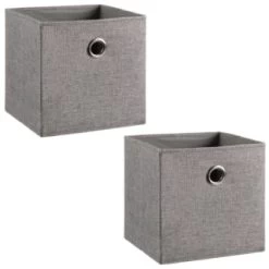 Lokken Linen Storage Cubes 2pk - Grey -Hot Sale Household Items 395851 2pk linen lokken storage cubes grey 3