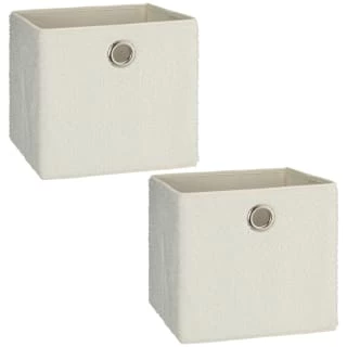 Lokken Teddy Storage Cubes 2pk - Cream 2 Lokken Teddy Storage Cubes 2pk - Cream - Image 2