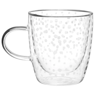 B&M Printed Double Wall Glass Mug - Spots 1 B&M Printed Double Wall Glass Mug - Spots