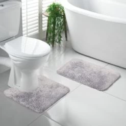 Grey - Tufted Pedestal Mat -Hot Sale Household Items 400281 400286 tufted bath and ped mat grey 2